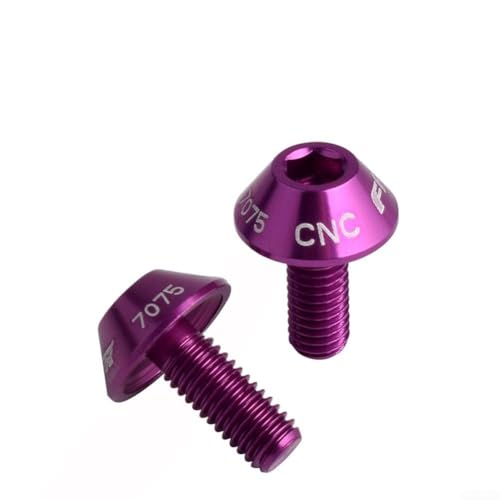 Fahrradschrauben für Flaschenhalter aus Aluminiumlegierung, 5 x 12 mm, gefräst für optimale Nutzung, Violett, 2 Stück von Zilimontt