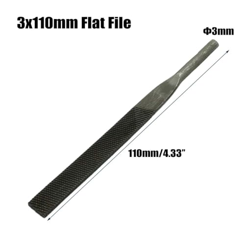 Flaches Luftfeilenblatt Ersatzteil aus Lagerstahl für Druckluftwerkzeuge, entworfen für filigrane und präzise Arbeiten an Glas, Stein, Metall und anderen Materialien (3x110mm Flachfeile) von Zilimontt