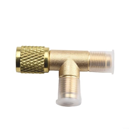 Für R22 R12 R134 Klimaanlagen-Schnellkupplung, T-Adapter, Ventilkern aus Messing, 10,2 cm SAE-Innengewinde FFL und zwei/4 Zoll SAE-Außengewinde Flare MFL für HVAC-Systeme Für R22 R12 R134 Klimaanlagen-Schnellkupplung, T-Adapter, Ventilkern aus Messing, 10,2 cm SAE-Innengewinde FFL und zwei/4 Zoll SAE-Außengewinde Flare MFL für HVAC-Systeme von Zilimontt
