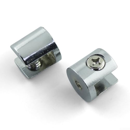 Glasregalhalterungen, Chrom, passend für 8 10 mm/10 12 mm Glas (10–12 mm) von Zilimontt