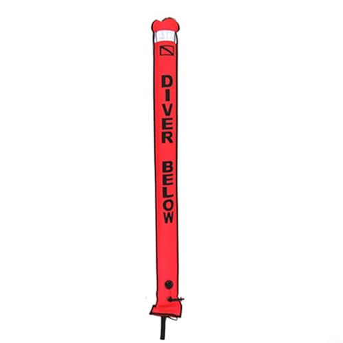Innovatives aufblasbares Sicherheits-Bouy für Taucher, unverzichtbares Unterwasser-Signalgerät (1,5 m x 15 cm, rot) von Zilimontt