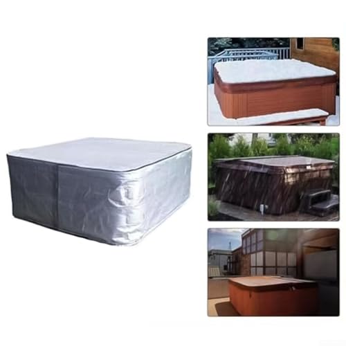 Isolierte Spa-Abdeckung für jedes Wetter, 210D Oxford-Material, schützt vor Elementen, einfache Installation Design (200 x 200 x 85 cm) von Zilimontt