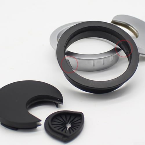 Kabeldurchlass mit abnehmbarer Abdeckplatte für mehrere Computerkabelgrößen (gebürstet, 50 mm) von Zilimontt