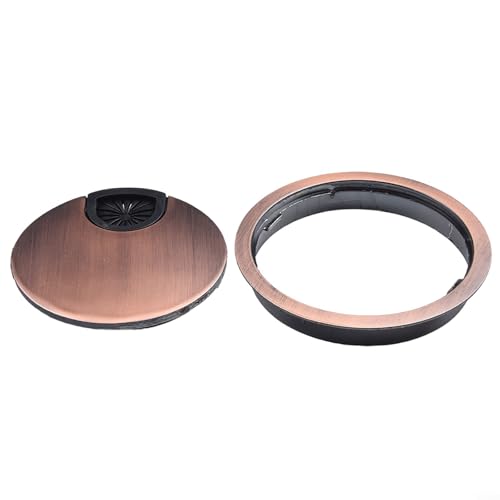 Kabelk für den Schreibtisch mit abnehmbarer Abdeckplatte für mehrere Computerkabelgrößen (Rotbronze, 80 mm) von Zilimontt