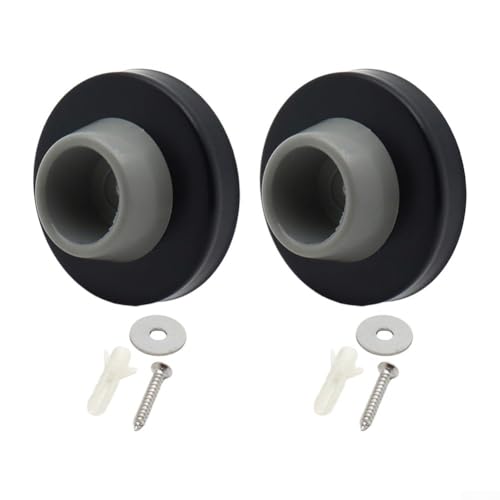 Konkave Wand-Türstopper, Edelstahl, Wandschutz für Türknauf und Griffschutz in Häusern, Büros, Hotels (schwarz), 2 Stück von Zilimontt