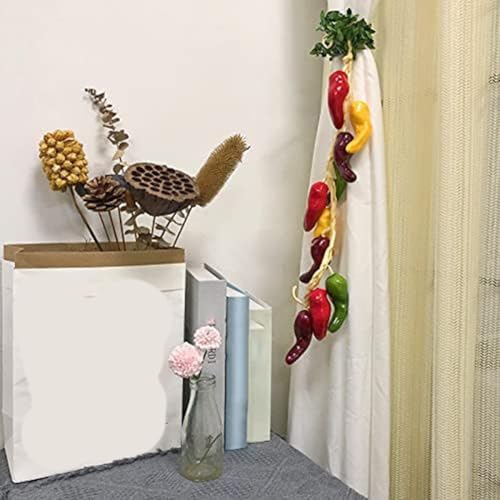 Künstliche Chili-Girlande, 56 cm, mehrfarbig, Schaumstoff, Gemüsedekoration mit 10 Paprikaschoten, für Küche, Tisch, Hochzeit, Weihnachten, Party, Innen- und Außenbereich von Zilimontt