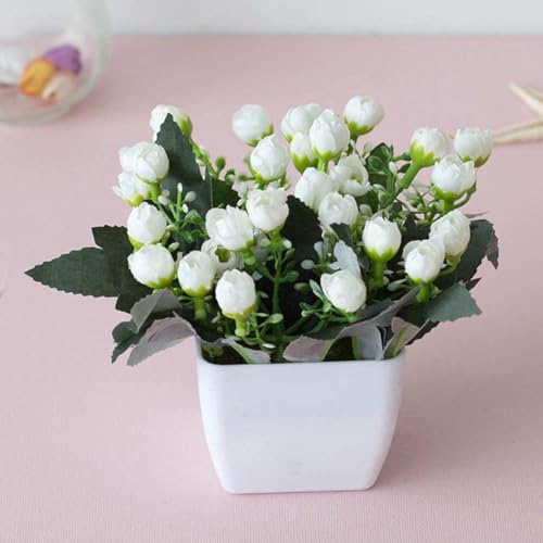 Künstliche Topfblume für Innendekoration, realistisches Design für Zuhause, Büro oder Hotel (weiß) von Zilimontt