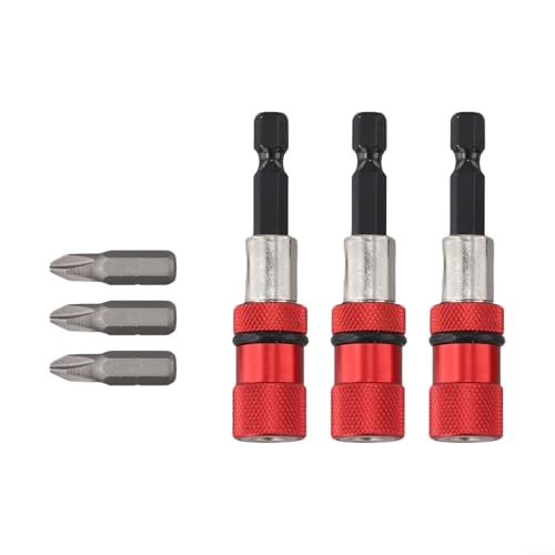 Magnetisches Bithalter-Set, 3-teilig, mit einstellbarer Tiefe und leistungsstarkem Magnetgriff für Trockenbauschrauben, kompatibel mit Elektroschraubern und Bohrmaschinen, (A) von Zilimontt