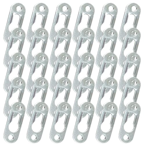 Metall-Wandhalterung mit Karabinerhaken für sichere Bilderrahmen und Spiegelbefestigung mit unsichtbarem Design (30 Stück) von Zilimontt