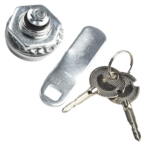 Nockenschloss mit Gehäuse aus Aluminiumlegierung und Kupferzylinder für Verteilerkasten, mit Drehzungenschloss, 2 Schlüsseln und um 360 Grad drehbarer Abdeckung von Zilimontt