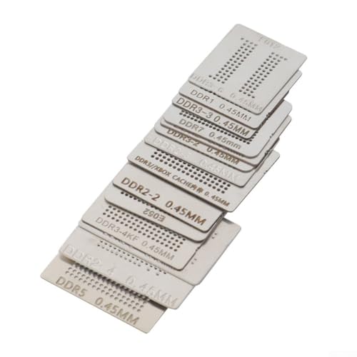 Reballing-Schablonen-Set mit direkter Heizfähigkeit und Halterstation für Speicherchip-Reparatur, kompatibel mit 0,45 mm Lötkugeln für Desktop-Grafiken (14 Stück) von Zilimontt
