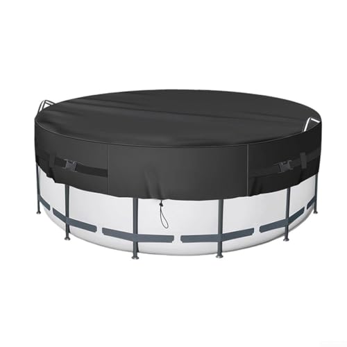 Runde Poolabdeckung, Solarabdeckungen für oberirdische Pools, Inground Pool Cover Protector mit Schnallen, Seilen und Erdspießen, 210D Oxford Solarpools Abdeckung Schutz (3 m) von Zilimontt