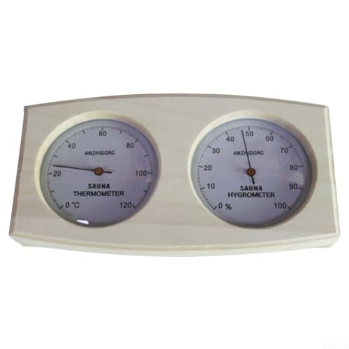 Sauna-Thermometer und Hygrometer Badezimmer Holz Zeiger Thermometer und Hygrometer Wandmontage Thermometer von Zilimontt
