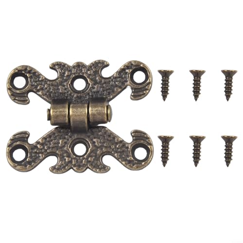 Scharniere aus Zinklegierung, Vintage-Design, für dekorative Heimwerker-Projekte (S, Bronze), 4 Stück von Zilimontt