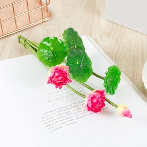 Schillernde künstliche Lotusblumen-Arrangements bringen einen Hauch von Natur in Innenräumen mit diesem stilvollen Blumenstrauß (Rosenrot) von Zilimontt