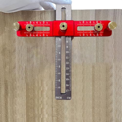 Schrank-Vorrichtungswerkzeug aus Aluminiumlegierung für Präzisionsbohrungen mit 5,4 cm und 8,9 cm Lochabstand, faltbares Design für Küchenschubladen, Schrankgriffe und (blau mit grau) von Zilimontt