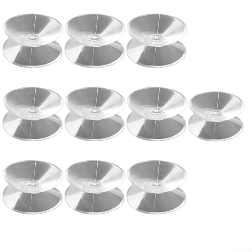 Set mit 10 transparenten doppelseitigen Saugnäpfen, perfekt für die sichere Montage an Glas und Wänden in Haus und Büro (35 mm) von Zilimontt