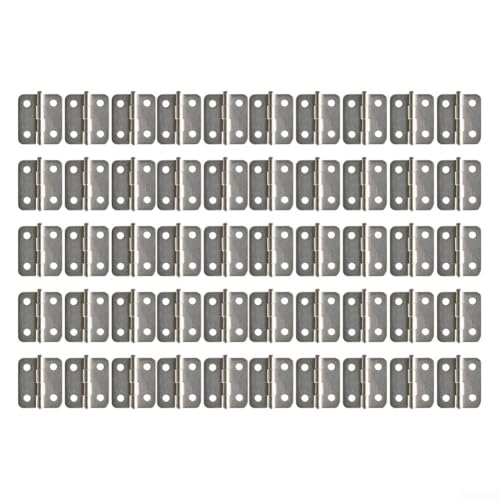 Set mit 50 dekorativen flachen Scharnieren, perfekt zum Basteln von Holzkisten und Puppenhaus-Möbeln (Silber, 50 Stück) von Zilimontt