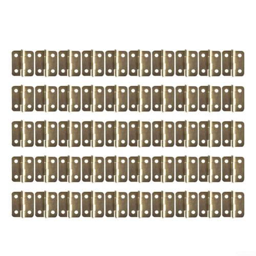 Set mit 50 dekorativen flachen Scharnieren, perfekt zum Basteln von Holzkisten und Puppenhaus-Möbeln (gelb, 50 Stück) von Zilimontt