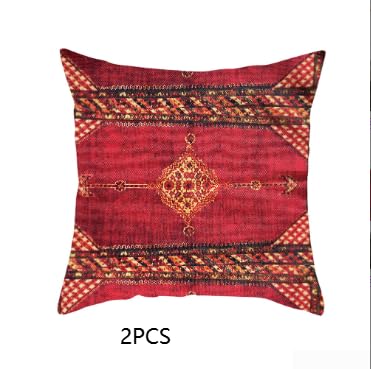 Set mit zwei türkischen Kissenbezügen im persischen Stil mit ethnischen Mustern für Sofa und Stuhl aus bequemem Polyestergewebe (D) von Zilimontt