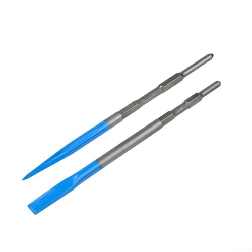 Spitz- und Flachmeißel-Bit-Set für Sechskant- und Vierkantschaft-Hammerbohrer, 40CR Stahl-Rillmeißel für effiziente Fliesen-, Beton-, Ziegel- und Steinentfernung (Hexschaft) von Zilimontt