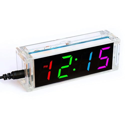 Temperatur-Wecker-Kit zur Selbstmontage mit 4 LED-Displays und 3 Musiktiteln (Rosa) von Zilimontt