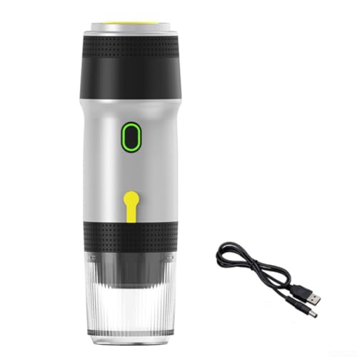 Tragbare Espresso-Kaffeemaschine für Camping und Reisen mit USB-Aufladung (Silber A) von Zilimontt