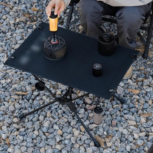 Tragbarer Campingtisch, zusammenklappbar, leichtes Oxford-Gewebe, Outdoor-Tisch, mit Aufbewahrungstasche, Aluminiumrahmen, Möbel, für Wandern, Picknick, Strand (grün) von Zilimontt