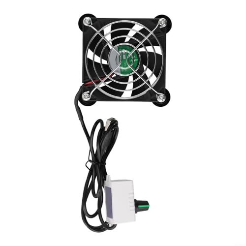 USB-Ventilator mit einstellbarer Geschwindigkeit, 5 V, für Router und elektronische Geräte mit leisem Betrieb (8 cm Lüfter) von Zilimontt