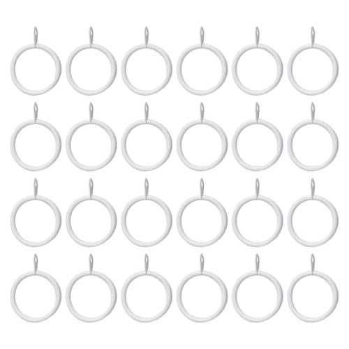 Vorhangringe aus Metall für Stangen, perfekt für Voile und Vorhänge, entworfen für sanftes Gleiten und einfache Installation (Weiß, 24 Stück) von Zilimontt