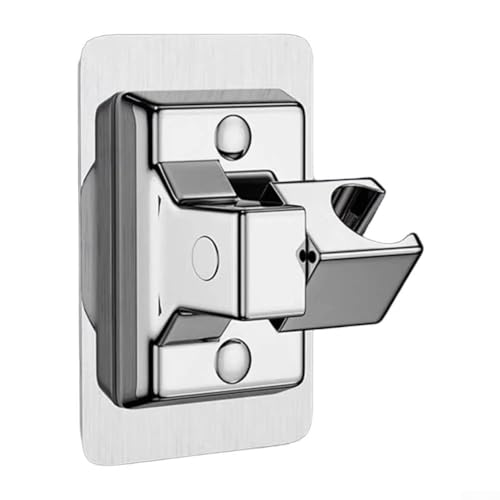 Wandmontierter Duschkopfhalter mit großem Panel und silberfarbener drehbarer Halterung für Badezimmer-Duschsysteme, 2er-Pack (Drehhalterung) von Zilimontt