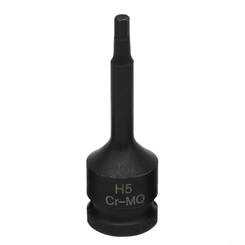 Zilimontt 1/2-Zoll-Sechskant-Schlag-Steckschlüssel, robuste Metallkonstruktion mit 78 mm Länge und metrischen Größen, H4-H12, kompatibel mit Druckluft und Batterie (H5) von Zilimontt