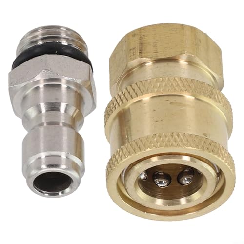 Zilimontt 1/4-Zoll-Schnellspannverbinder, Hochdruckadapter für PA-Schaum-Topf-Installation, Edelstahl und Kupfer, Überwurf-Buchse, männlich, kompatibel mit Wasser (2 Stück) von Zilimontt