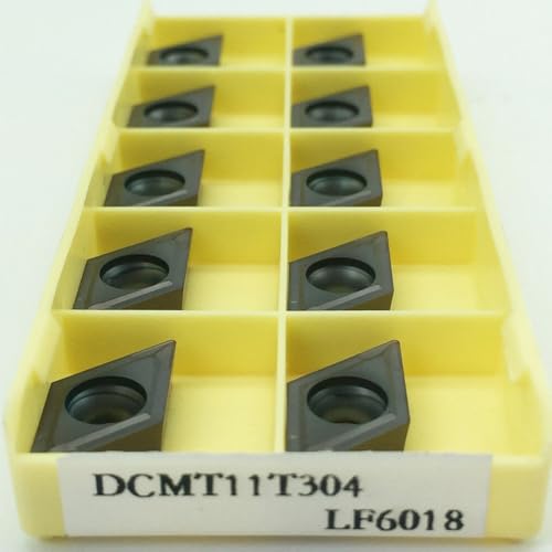 Zilimontt 10 Stück DCMT11T304 LF6018 DCMT32.51 für CNC-Hartmetall-Dreheinsätze für Edelstahl, hohe Grifffestigkeit und Verschleißfestigkeit, Präzisionsdrehmaschine für Zilimontt 10 Stück DCMT11T304 LF6018 DCMT32.51 für CNC-Hartmetall-Dreheinsätze für Edelstahl, hohe Grifffestigkeit und Verschleißfestigkeit, Präzisionsdrehmaschine für von Zilimontt