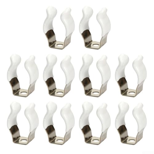 Zilimontt 10 Stück offene Feder-Frottee-Clips, robuster Edelstahl mit Gummibeschichtung für Werkzeug, Besen, Bürsten und Rechen in Garage, Schuppen, Terrasse oder Schrank, (25 mm) von Zilimontt