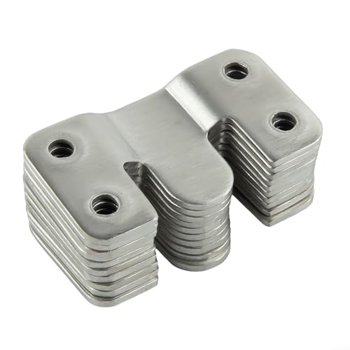 Zilimontt 10-teiliges Edelstahl-Bilderrahmen-Aufhänge-Hardware-Set, robuste, ineinandergreifende Z-Clips, 2 mm, nahtlose Wandhalterungen für Spiegel, Kopfteile, Schränke, (L) von Zilimontt