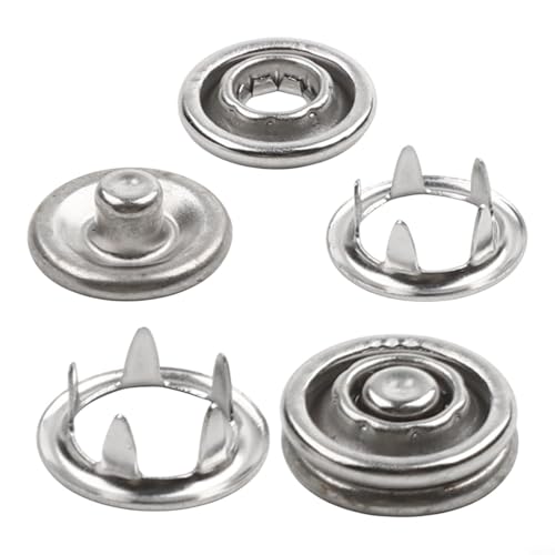 Zilimontt 100 Set Metall 9,5 mm Fünf-Klauen-Druckknopfverschluss Kit für DIY Kleidung, Hemden, Rucksäcke, Hüte, Baby-Einteiler, Bettbezüge, Vorhänge, Regenmäntel, Haustierkleidung von Zilimontt