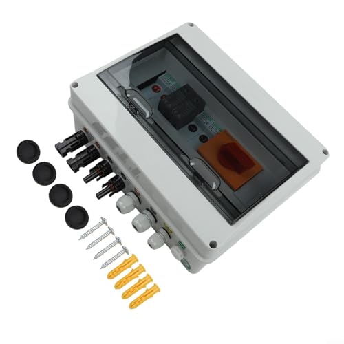 Zilimontt 1000 V 2 in 1 Out Solar PV Kombinator Box IP65 wasserdichte Photovoltaik Array Junction mit 2 Stringeingang und DC-Sicherungsschutz für Wohndach Solar von Zilimontt