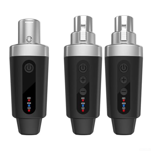 Zilimontt 2,4 GHz Wireless XLR Mikrofon Transmitter Empfänger, für DYNAMIC Mic Adapter Wireless Mikrofonsystem für PA System und Audio Mixer (1 in 2) von Zilimontt