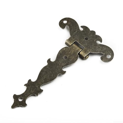 Zilimontt 2 Stück Retro Bronze Zinklegierung Butt Scharniere 11,3 x 6,9 cm Antike dekorative Türscharniere mit 10 Schrauben für Holzkisten, Schrank, Schublade, Aufbewahrungstruhe, von Zilimontt