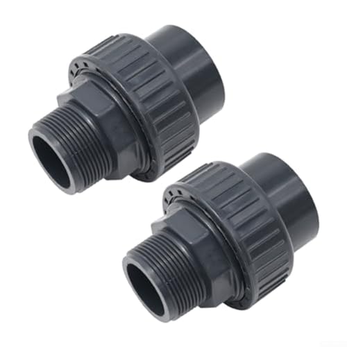 Zilimontt 2 Stück Schwimmbadpumpe Gewindeverbindungen PVC Rohrverschraubung Adapter für Spa Equipment System Pool Pumpe Anschluss Zubehör von Zilimontt