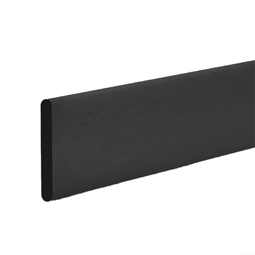 Zilimontt 2 m Schaumstoff-Baumwoll-Sockelleiste, 3D-Wandaufkleber, verdickter Anti-Kollisions-Dekorstreifen mit selbstklebender Rückseite, flexible PVC-Sockelleiste für Zuhause (schwarz) von Zilimontt