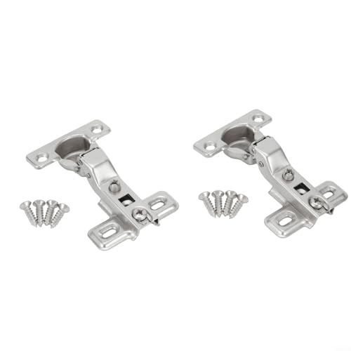 Zilimontt 25 mm Edelstahl-Schranktürscharniere, kleines perforiertes Flugzeugrohr-Scharnier-Set für Kleiderschränke, Schränke, Küchen- oder Wohnzimmerschränke, einfach zu installierende Ecke (2) von Zilimontt