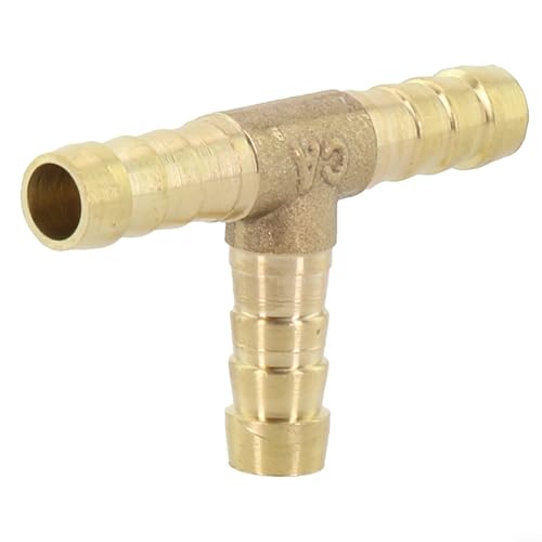 Zilimontt 3-Wege-T-Stück-Verteiler aus Messing mit 6 mm oder 8 mm Schlauchverbindern, langlebiger Sanitärschlauch-Adapter für Wasser, Luft, Kraftstoffsysteme, sichere Leckverbindung (8 mm) von Zilimontt