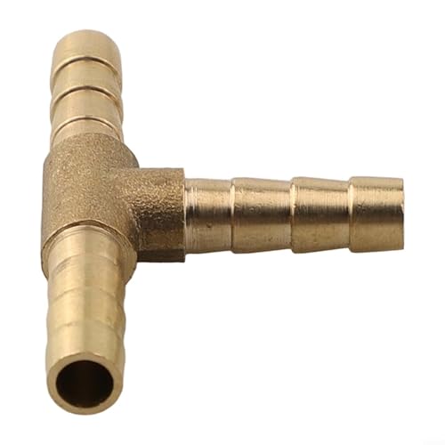 Zilimontt 3-Wege-T-Stück-Verteiler aus Messing mit 6 mm oder 8 mm Schlauchverbindern, langlebiger Sanitärschlauchadapter für Wasser, Luft, Kraftstoffsysteme, sichere Leckverbindung (6 mm) von Zilimontt
