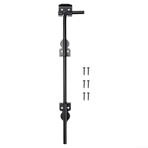 Zilimontt 30,5 cm robuster Rohrbolzen Tor Drop Rod Holzzaun Stahl Drop Hardware Schwarz Stock Bolt Tor Drop Rod Mehrzweckzaun Bodenriegel Tore Türen Stopper von Zilimontt