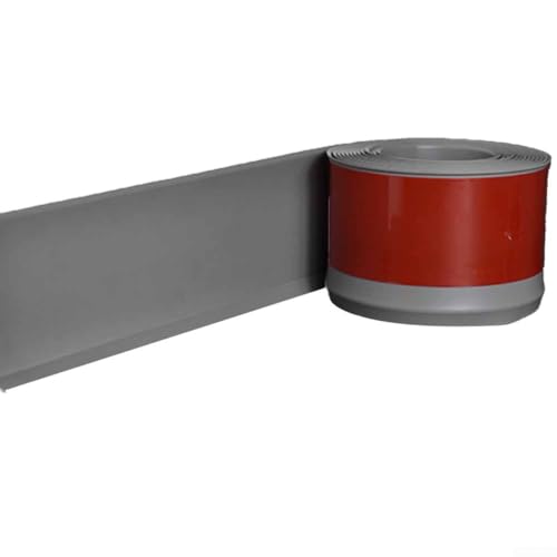 Zilimontt 4 Meter PVC-Wandsockelleiste, wasserdicht, mit L-förmigem Kanten-Design, selbstklebende Silikon-Basis (grau) von Zilimontt