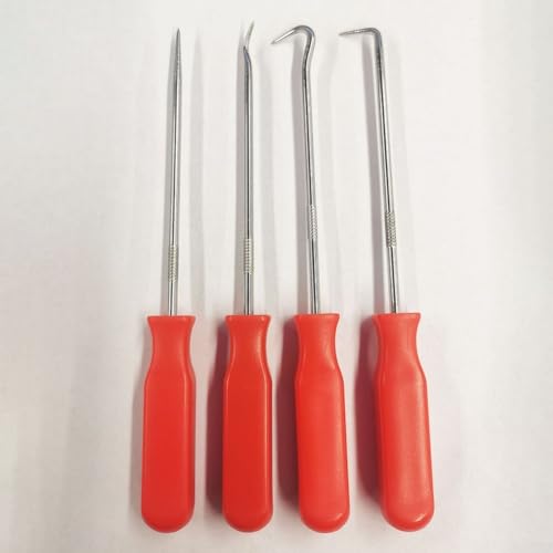 Zilimontt 4-teiliges Auto-Pick- und Haken-Werkzeug-Set für O-Ring-Öldichtungsabzieher mit gehärteten Stahlwellen und ergonomischen Griffen für die Autoreparatur und (D) von Zilimontt