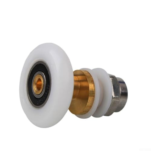 Zilimontt 4-teiliges Duschtür-Rollen-Set, Ersatz-Schiebetür-Riemenscheiben mit Nylon-Außenseite und Messingmitte, passend für 4–6 mm Glas für Duschkabinen, Kabinen (25 mm) von Zilimontt