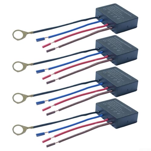 Zilimontt 4er-Pack 4-Wege-Touch-Sensor-Dimmschalter für Tischlampen, Wandlampen, Stehlampen und Nachtlichter, schwarze Inline-Touch-Lichtsteuerung mit niedrig/mittel/hoch (3A) von Zilimontt